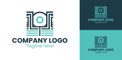Creative Minimalist Logo Design for Startup and Tech Companies in Light Teal and Dark Teal