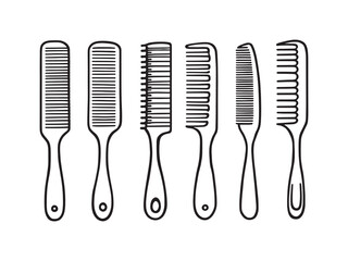 Elegant comb line art vector with clear lines