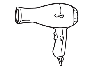Elegant hairdryer linear vector drawing style