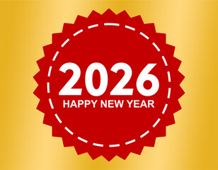 Happy new year 2026 background design for greeting card banner poster number 2026