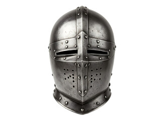 Medieval knight s full helmet armor head protection isolated on transparent background