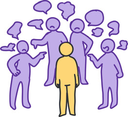 Caught in the Blame Circle Visualizing Accusation. Perfect for materials focused on social psychology, group dynamics, or conflict resolution.