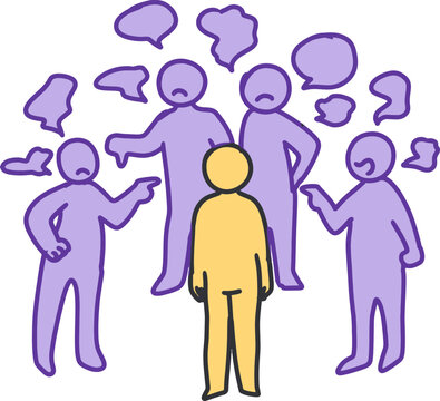 Caught in the Blame Circle Visualizing Accusation. Perfect for materials focused on social psychology, group dynamics, or conflict resolution.