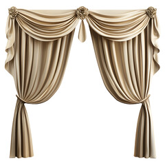 Elegant Beige Drapery with Rose Accents