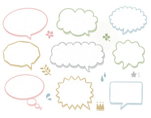 柔らかい色合いの吹き出しテンプレート｜吹き出しテンプレート｜SNS・広告・プレゼン用のフレーム素材