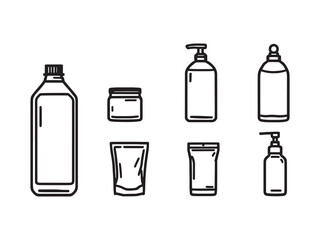 Hair Conditioner Bottle Line Art Vector