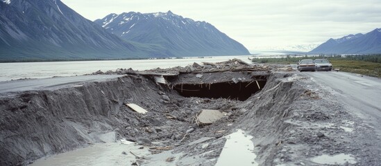 Alaskan Highway Bridge Damaged by Flood