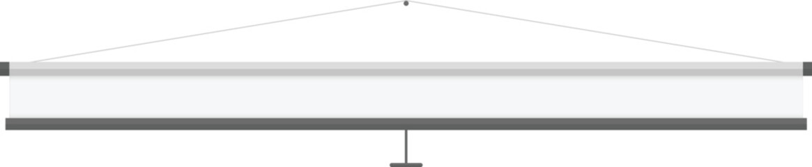 Obraz premium Flat Minimal Vector of Horizontal Hanging Projection Screen for Office Presentation, Education, or Webinar Template Use – Editable and Scalable