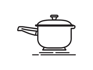 Hand Drawn Saucepan Kitchenware Outline Illustration