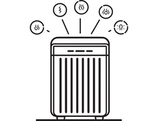 Home air filtration system in vector line style