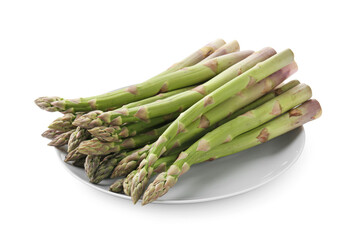 Fresh raw asparagus spears isolated on white
