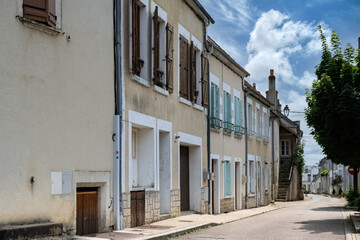 Pouilly-sur-Loire in France, village in the south, ancient houses in the center
