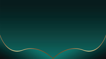Luxury emerald green abstract border background with curve, gradient, and copy space. Vector illustration