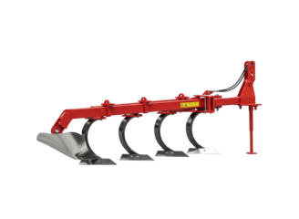 Agricultural plow equipment for tilling soil isolated on transparent background