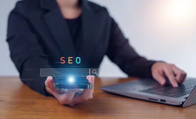 SEO, Data Search Technology, Search Engine Optimization searching for information. Using Search...