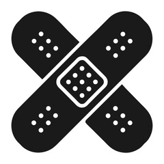 a simple silhouette icon of a medical bandage
