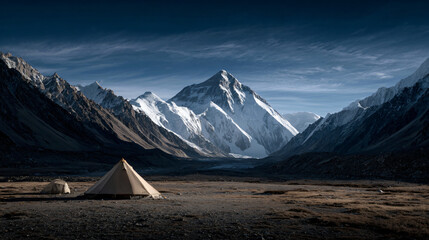 camp in the mountains