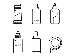 Line Art Illustration of Glue Bottle