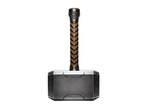 Iconic mjolnir hammer of thor isolated on transparent background