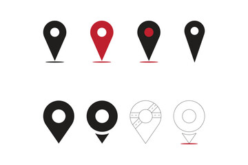 pin maps icon set vector sign symbol, location icon set map pointer pin sign symbol, modern, simple, vector, icon for website design, mobile app, ui Vector
