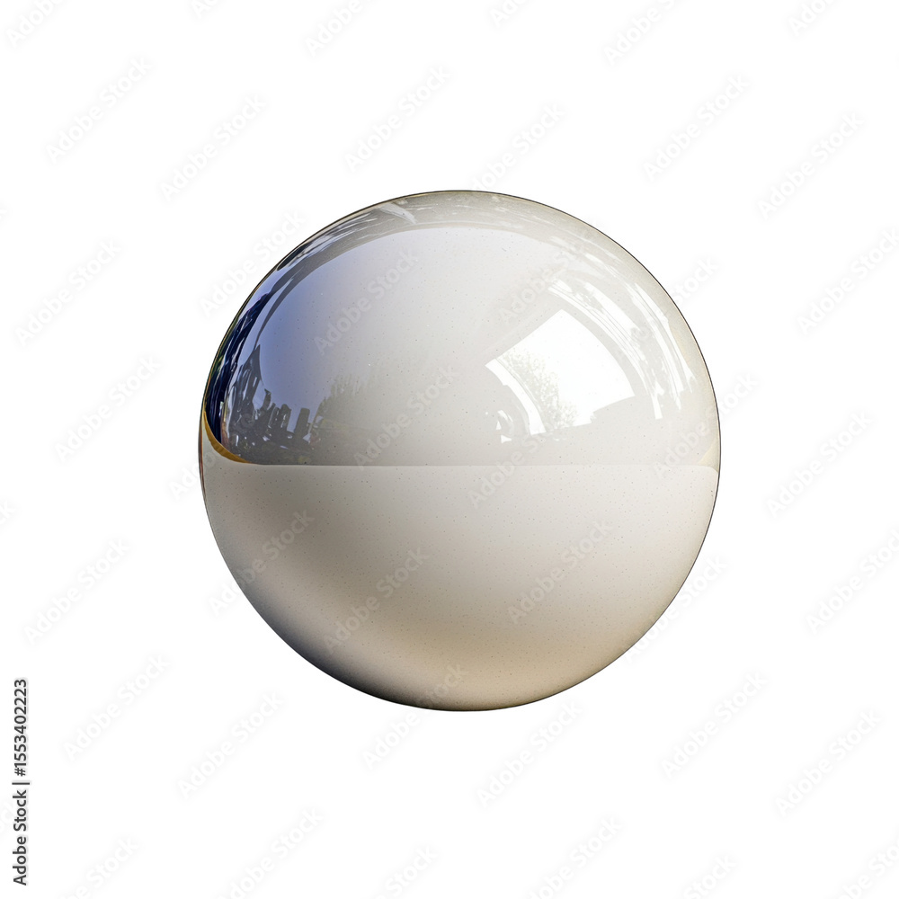 Poster smooth reflective sphere with glossy surface and subtle shadows, ideal for abstract and minimalist d