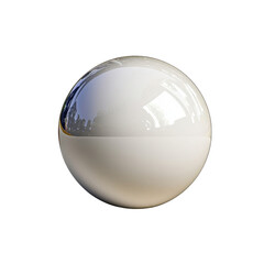 Smooth Reflective Sphere with Glossy Surface and Subtle Shadows, Ideal for Abstract and Minimalist Designs transparent background