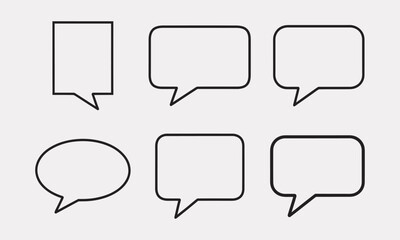 Message Bubble Line Art Set, Speech & Chat Icons, vector illustration