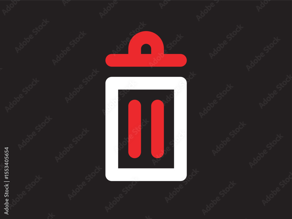 Poster minimalist style flat design trash bin garbage can container icon