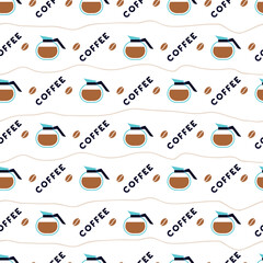 Cafe Charm Morning Coffee Break Vector Pattern, the design is perfect for adding a caffeinated touch to kitchen decor, cafe accessories, or any project that celebrates the love of coffee.