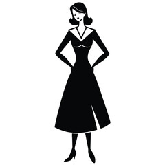 fashion model in black dress