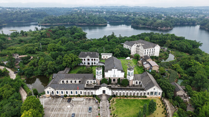 aerial photography, architecture, castle, catholic church, catholicism, china, chongqing, church,...