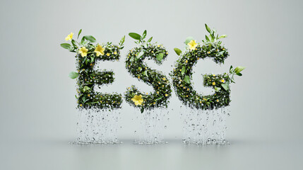 The Concept of ESG Beautifully Illustrated with Flourishing Greenery and Colorful Flowers Creating an Inspiring Visual Representation of Environmental Stewardship and Sustainable Practices