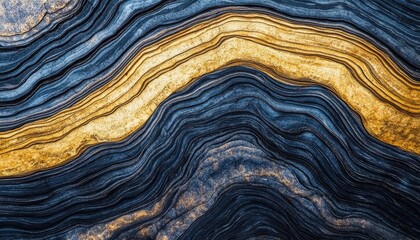 Obraz premium Abstract Blue and Gold Wave Pattern on Textured Background