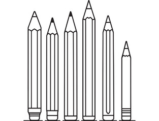 Minimalist Pencils Sketch Outline Illustration
