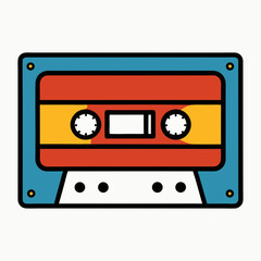 Naklejka premium retro-cassette-tape-icon---vector-illustration