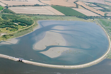 vue aérienne de la Baie de Somme en France