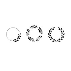Set of laurel wreath design elements