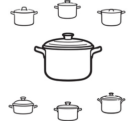 Minimalist Stockpot For Cooking Vector Art