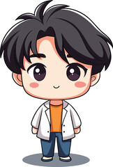Fototapeta premium cartoon doctor kid vector illustration