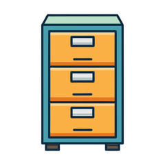 Flat filing cabinet icon vector illustration design