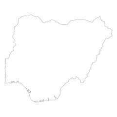 Nigeria map. Map of Nigeria in white color