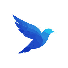 Fototapeta premium Blue bird vector logo flying