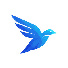 Fototapeta premium Blue bird minimalist symbol