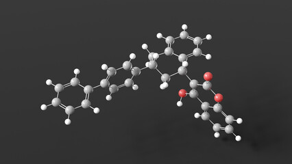 difenacoum molecule 3d, molecular structure, ball and stick model, structural chemical formula rodenticide