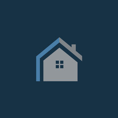 Blue real estate house icon