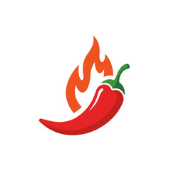 Chili with flame vector art