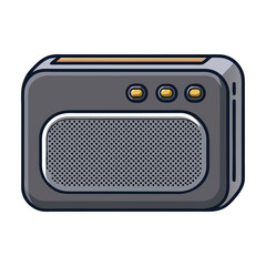 Obraz premium Flat wireless speaker icon vector illustration design