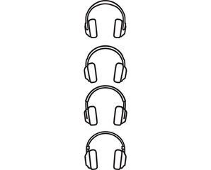 Modern headphones contour drawing style