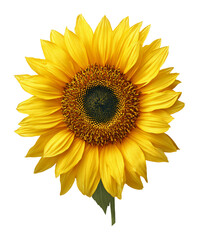 Fototapeta premium Sunflower, centered, close up isolated on white or transparent background