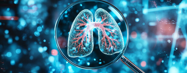 A magnified view of a lung cell with visible genetic mutations, showcasing the genetic basis of lung cancer, Lung Cancer, Genetics, Cellular health